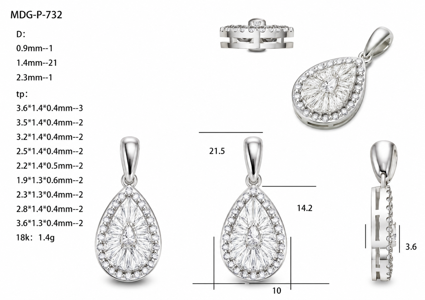 Diamond Pendants / MDG-P-732