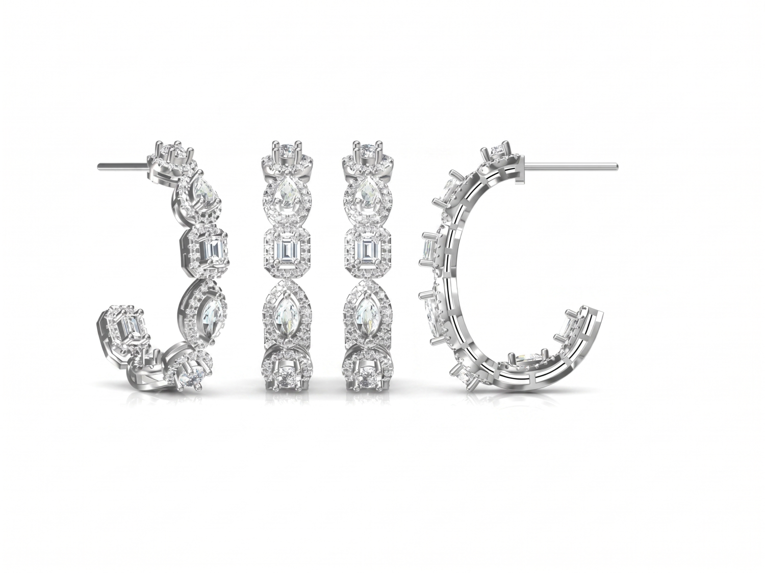 Multi Shape Hoop Earrings / HK2509032-E
