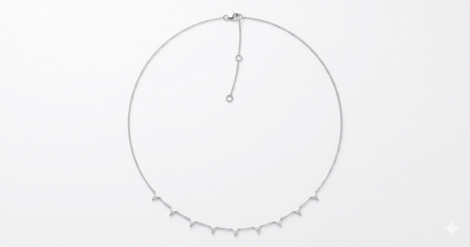 Trillion Diamond Necklace / HK2507032-N-3