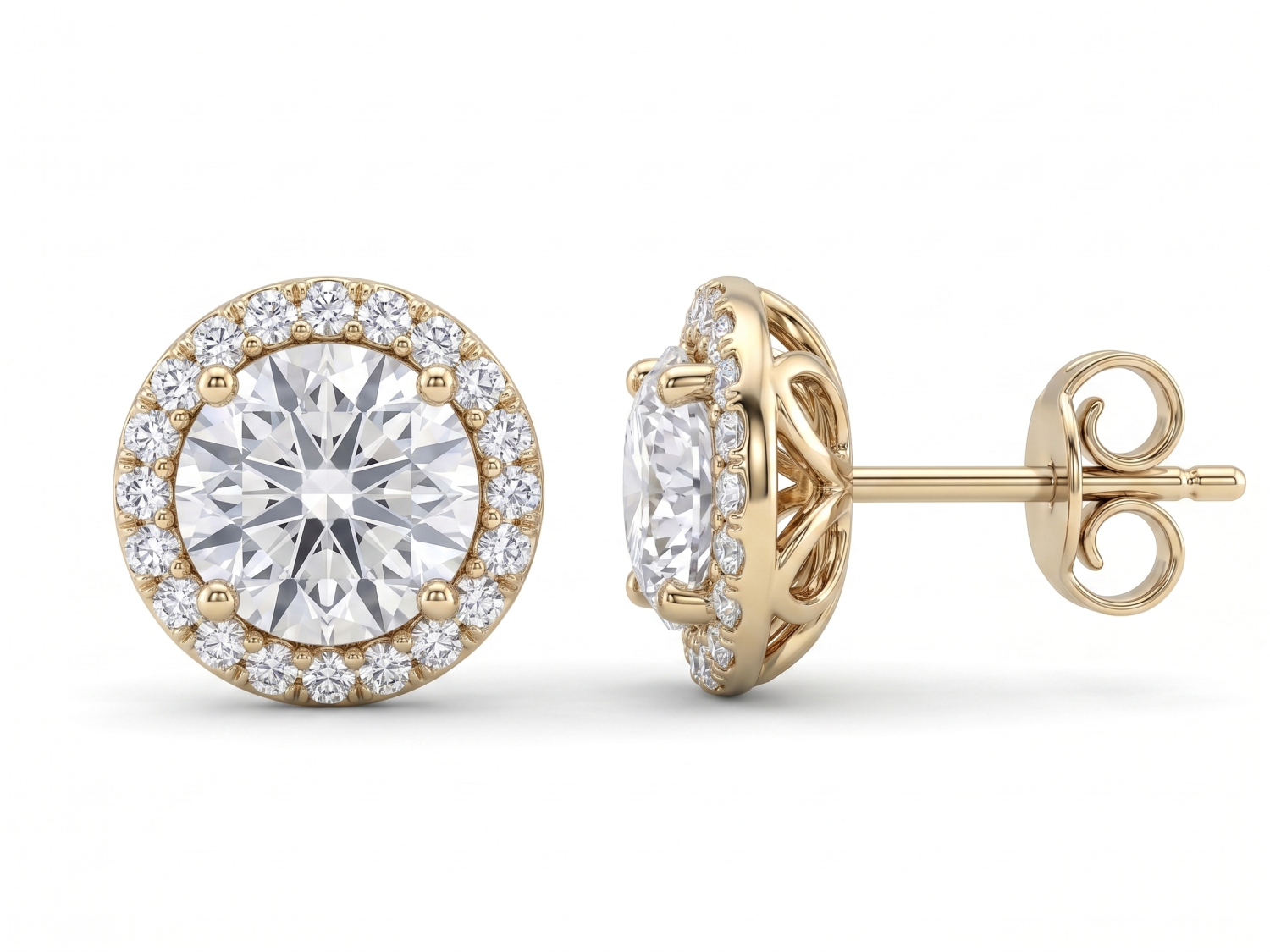 Gold Diamond Earrings / PK-106E+3/SMR