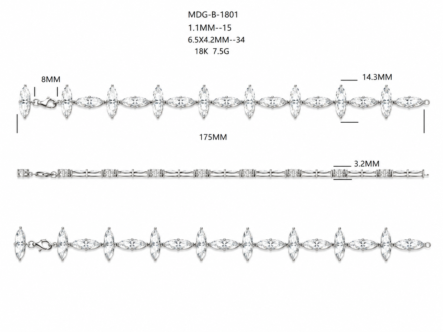 Diamond Bracelet / MDG-B-1801