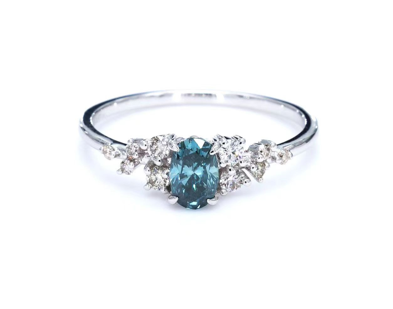 Classic Oval Blue Diamond Ring / PK-72R/NSR