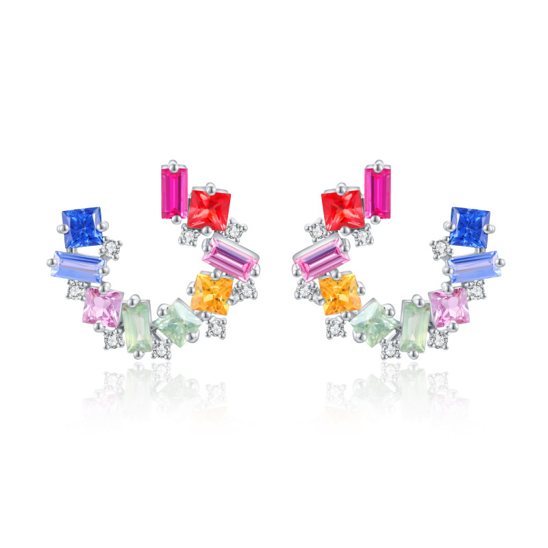 Colour Sapphire and Diamond Earrings / PK-88SE/ATR