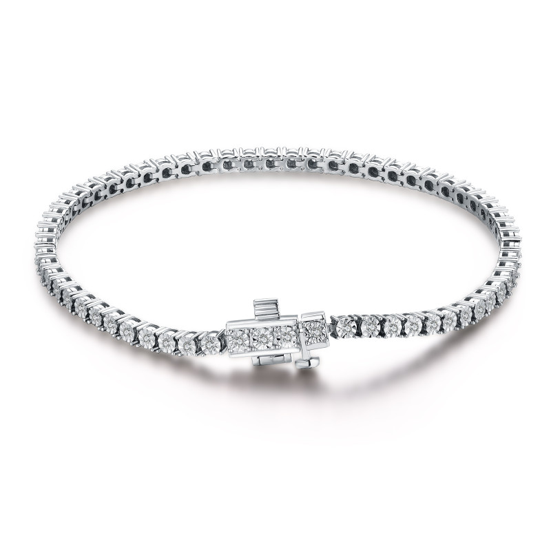 White Diamond Illusion Tennis Bracelet / PK-19B/ORR