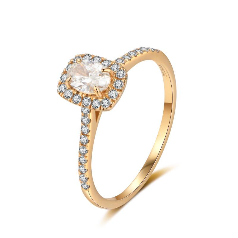 GIA Certified Oval Diamond Pavé Ring / PK-22R/CSR