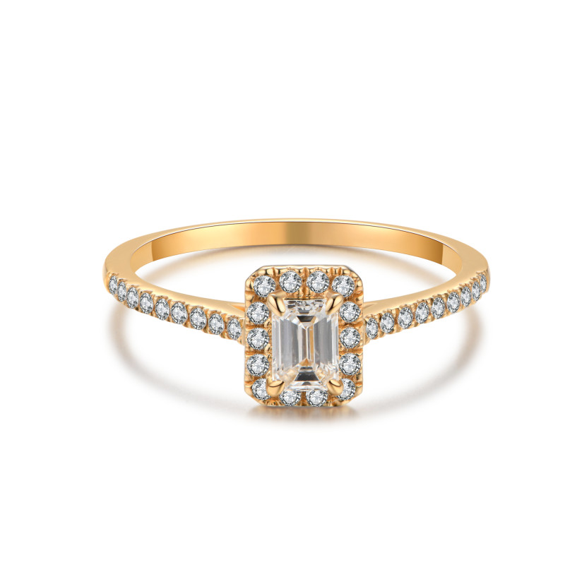 GIA Certified Emerald Diamond Pavé Ring (2) / PK-19R/CHR