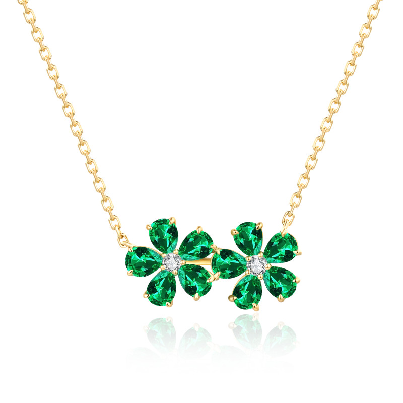 Natural Emerald and White Diamond Pendant / PK-70SP/ARR