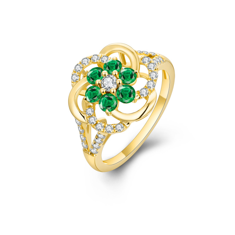 Emerald and Diamond Ring / PK-59SR+4/HER