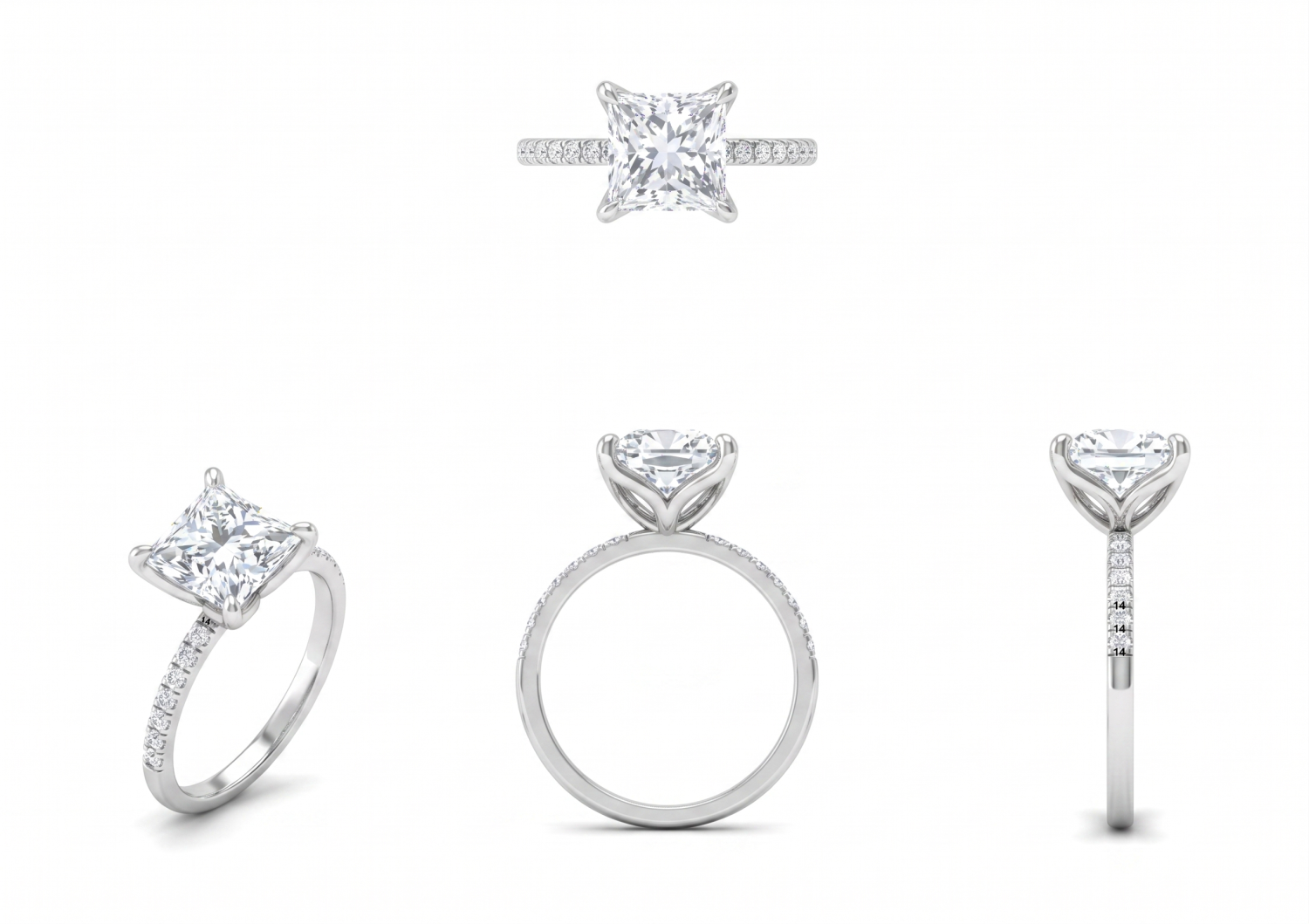 Princess Cut Engagement Ring / MDG-R-569