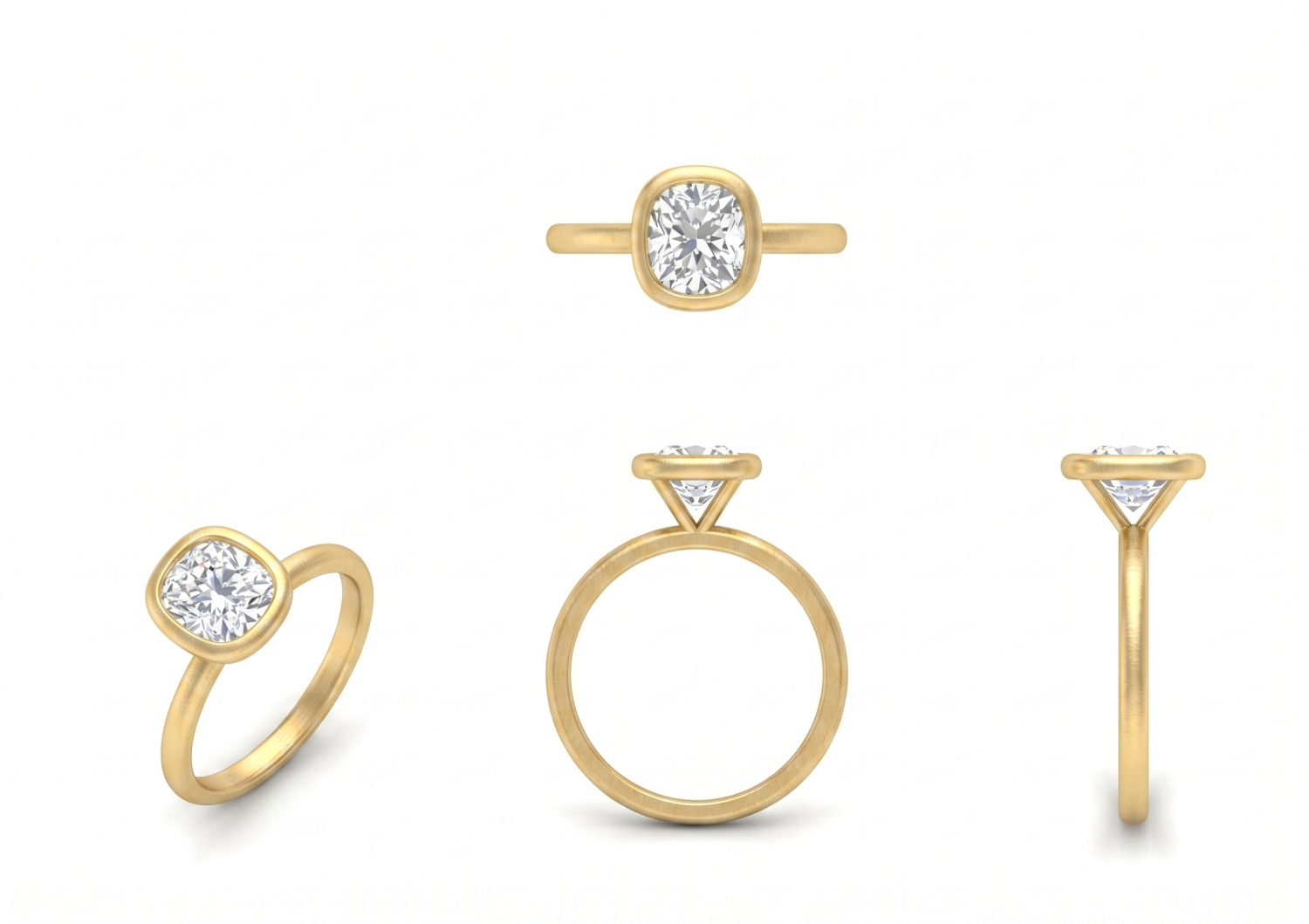 Cushion Bezel Solitaire Ring / MDG-R-593