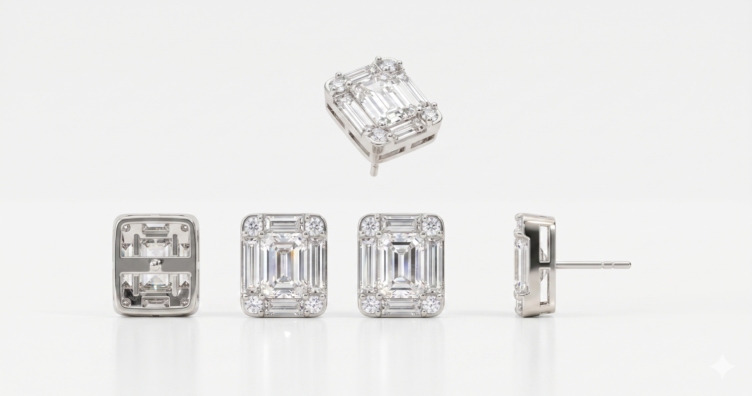 Illusion Octagon Earrings / HK250929-E