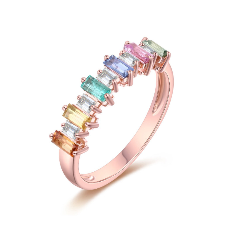Classic Multi Sapphire and Diamond Ring / PK-13SR/NTR