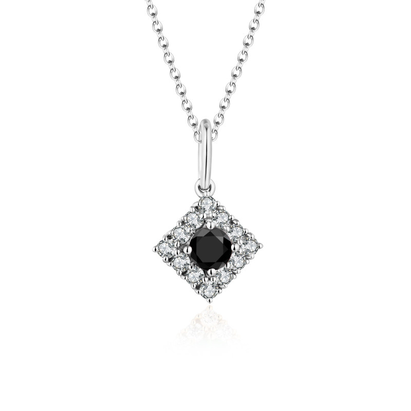 Black Diamond Box Pendant with Chain / PK-30P+2/NTR