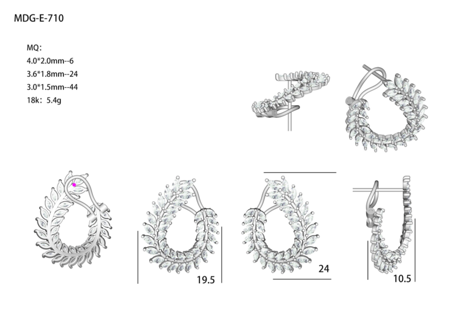 MDG-E-710(PK-176E) / Diamond Earrings