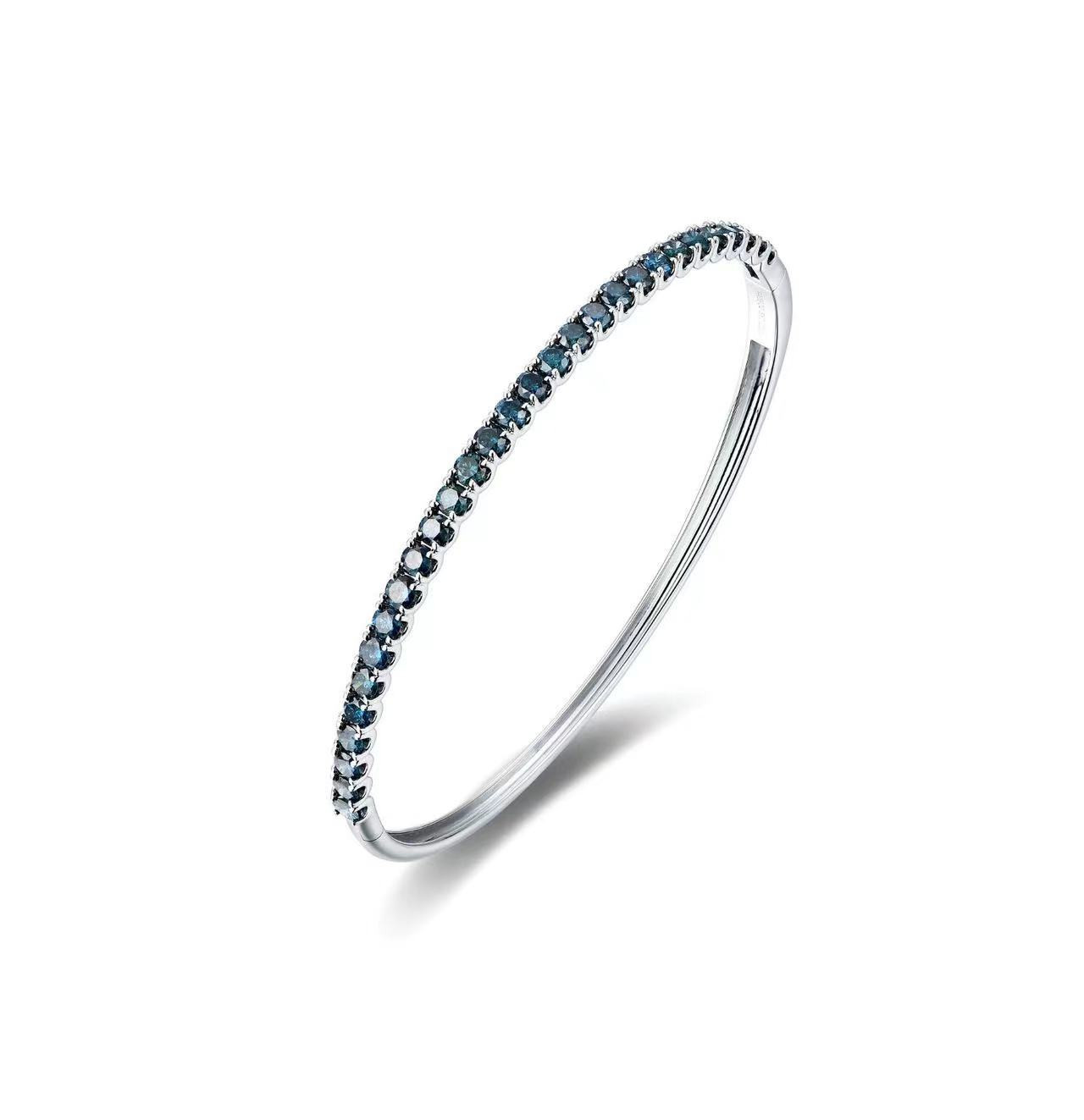 Classic Blue Diamond Half Eternity Bangle / PK-23B/MNRR