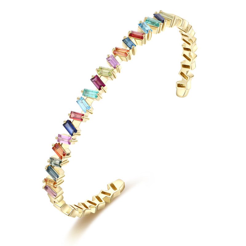 V Baguette Multi Sapphire Bangle / PK-22B+2/OAR