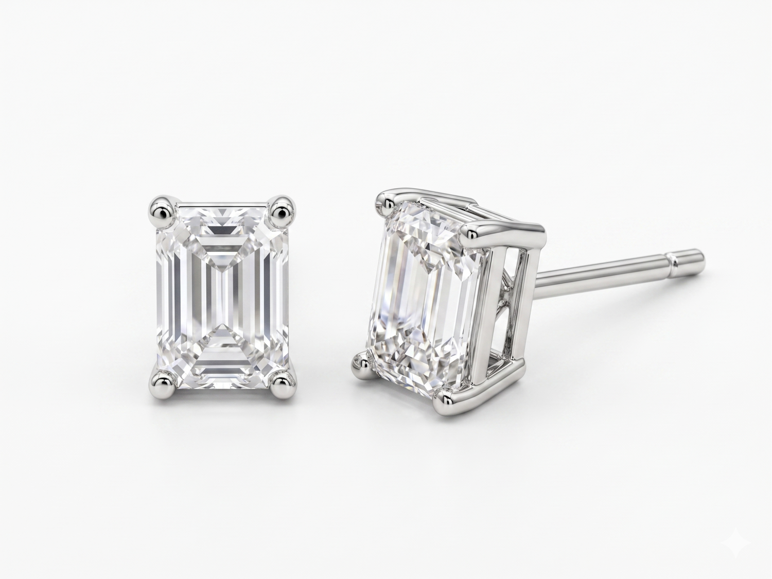 Octagon Diamond Stud Earrings / HK25012011-E