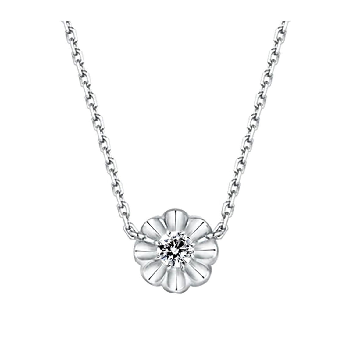 Floral White Diamond Pendant with Chain / PK-36P+1/EOR