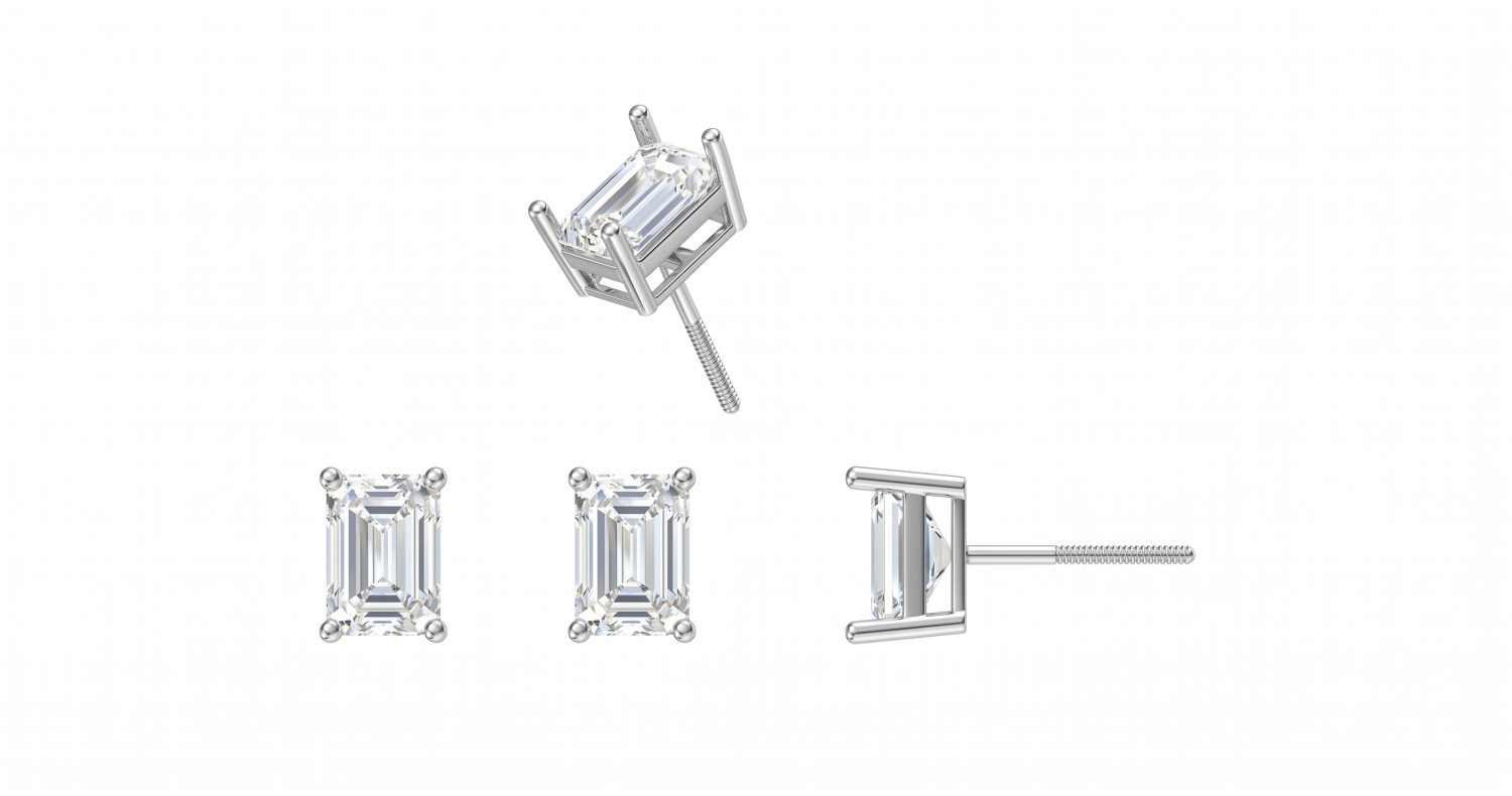 Octagon Stud Earrings / HK2509024-E