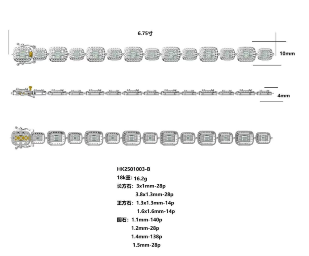 HK2501003-B(PK-137B) / Diamond Bracelet