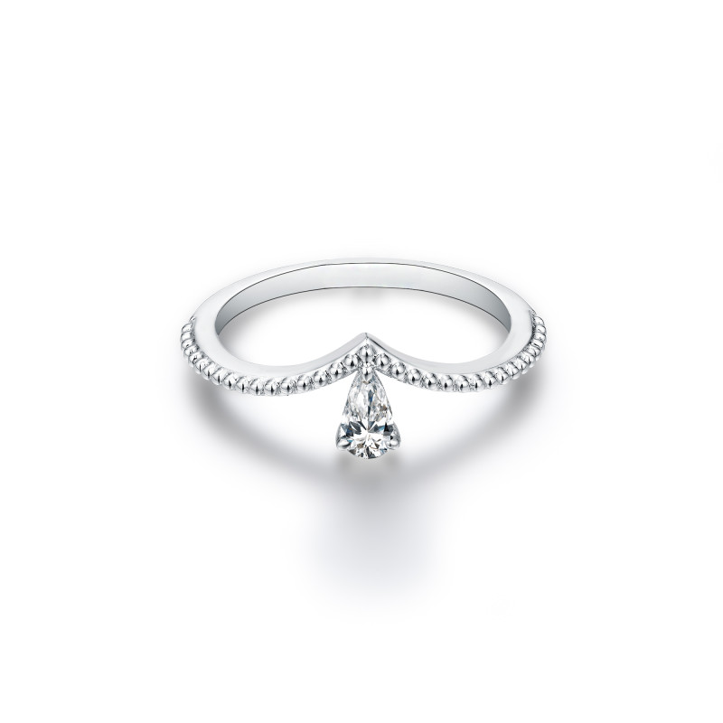 Pear Designer Beaded Diamond Ring / PK-96R/NER