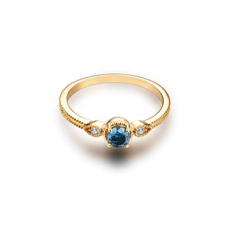 Vintage Blue Diamond Ring / PK-61R/CRR