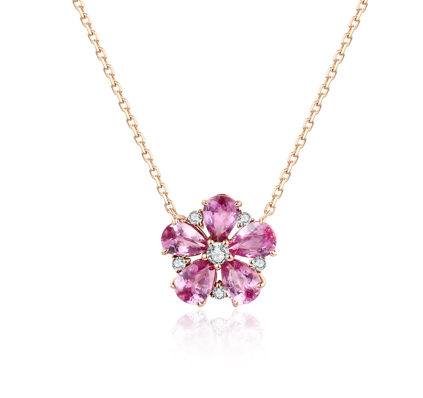 Pink Sapphire and Diamond Pendant / PK-65SP+2/HHR