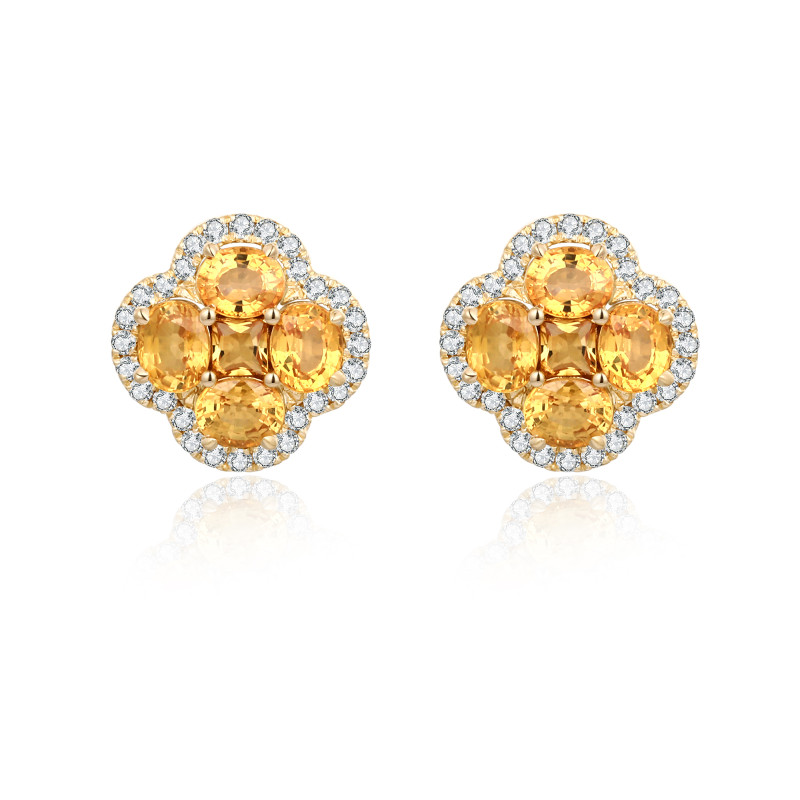 Yellow Sapphire and Diamond Earrings / PK-62SE/OCR