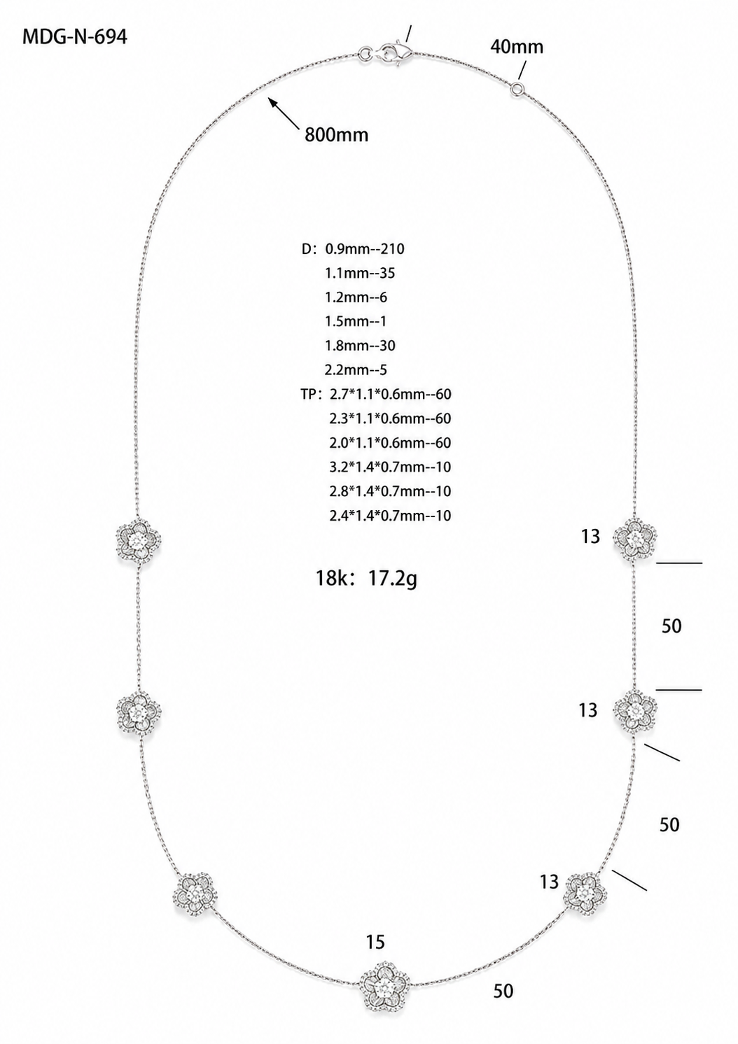 Diamond Necklace / MDG-N-694