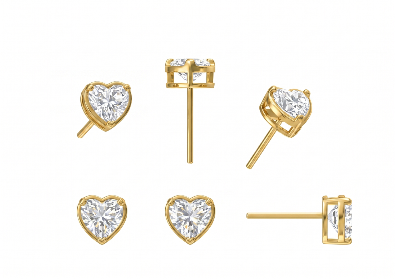 Heart Stud Earrings / MDG-E-411