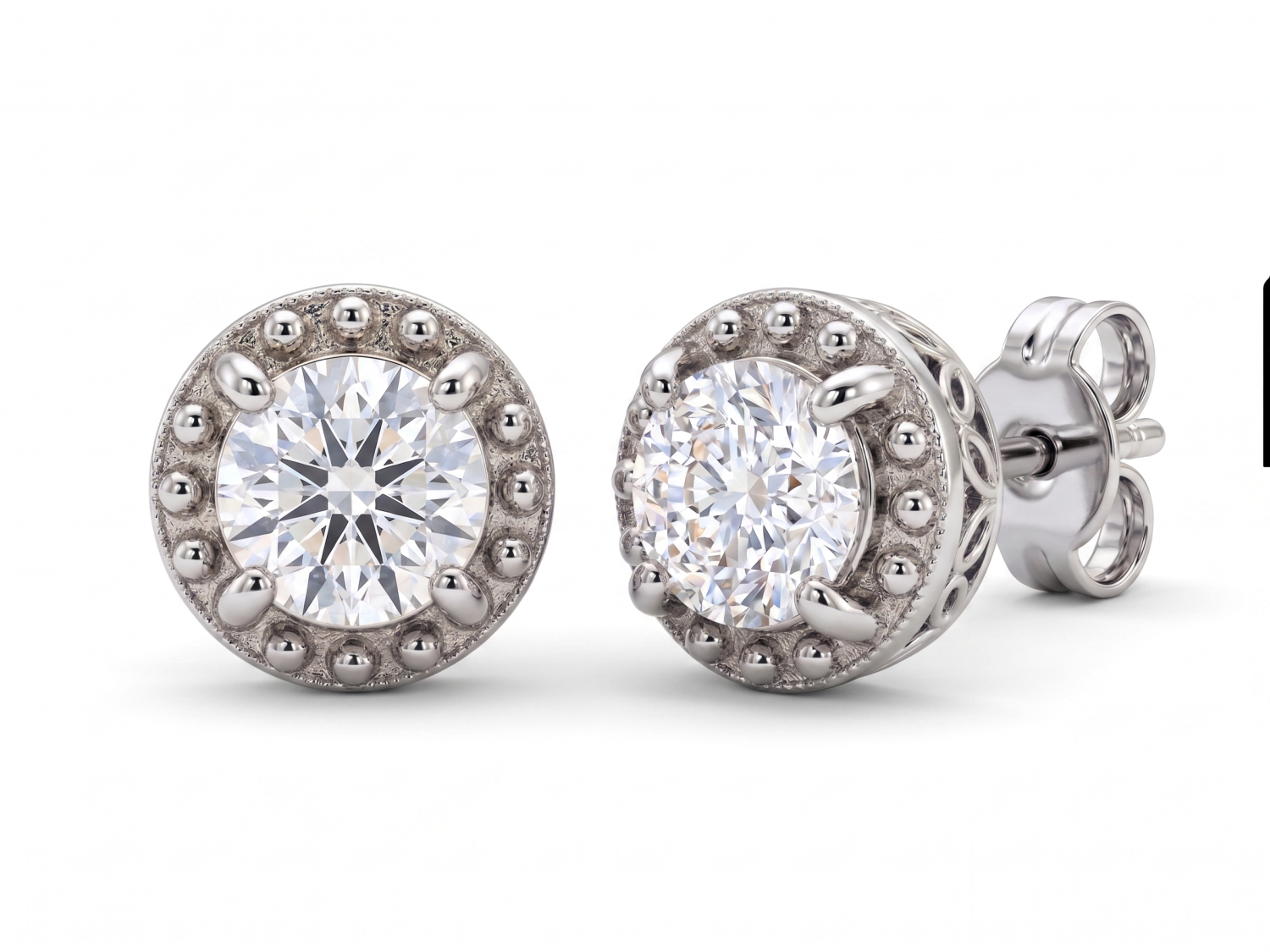 White Big Diamond Illusion Studs / PK-25E/EHR