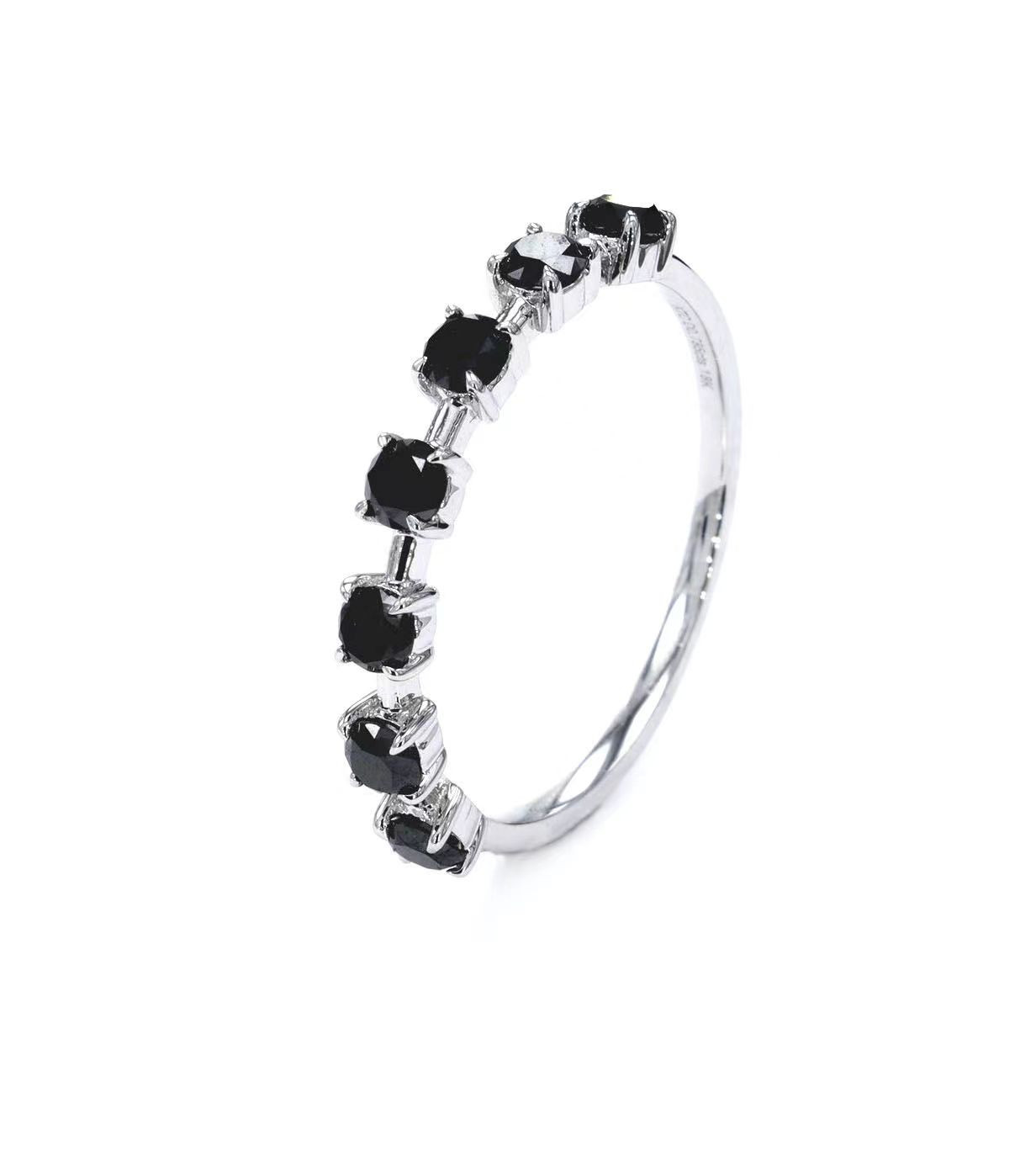 Big Black Diamond Dainty Ring / PK-16R+4/CRR