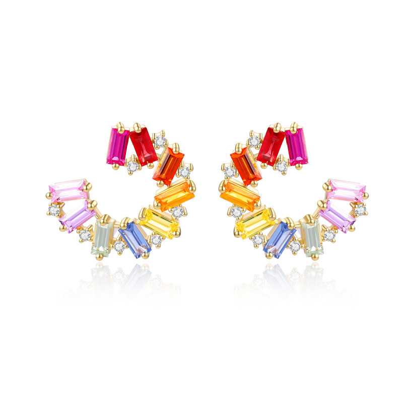 Colour Sapphire and Diamond Earrings / PK-87SE/AER