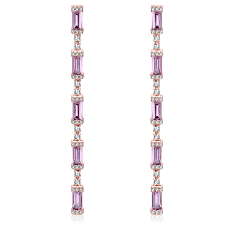 Pink Sapphire and Diamond Earrings / PK-16SE+1/ATR