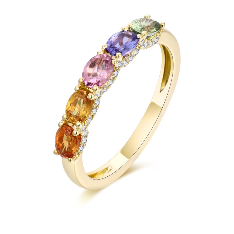 Multi Sapphire and Diamond Ring / PK-168R/ESR