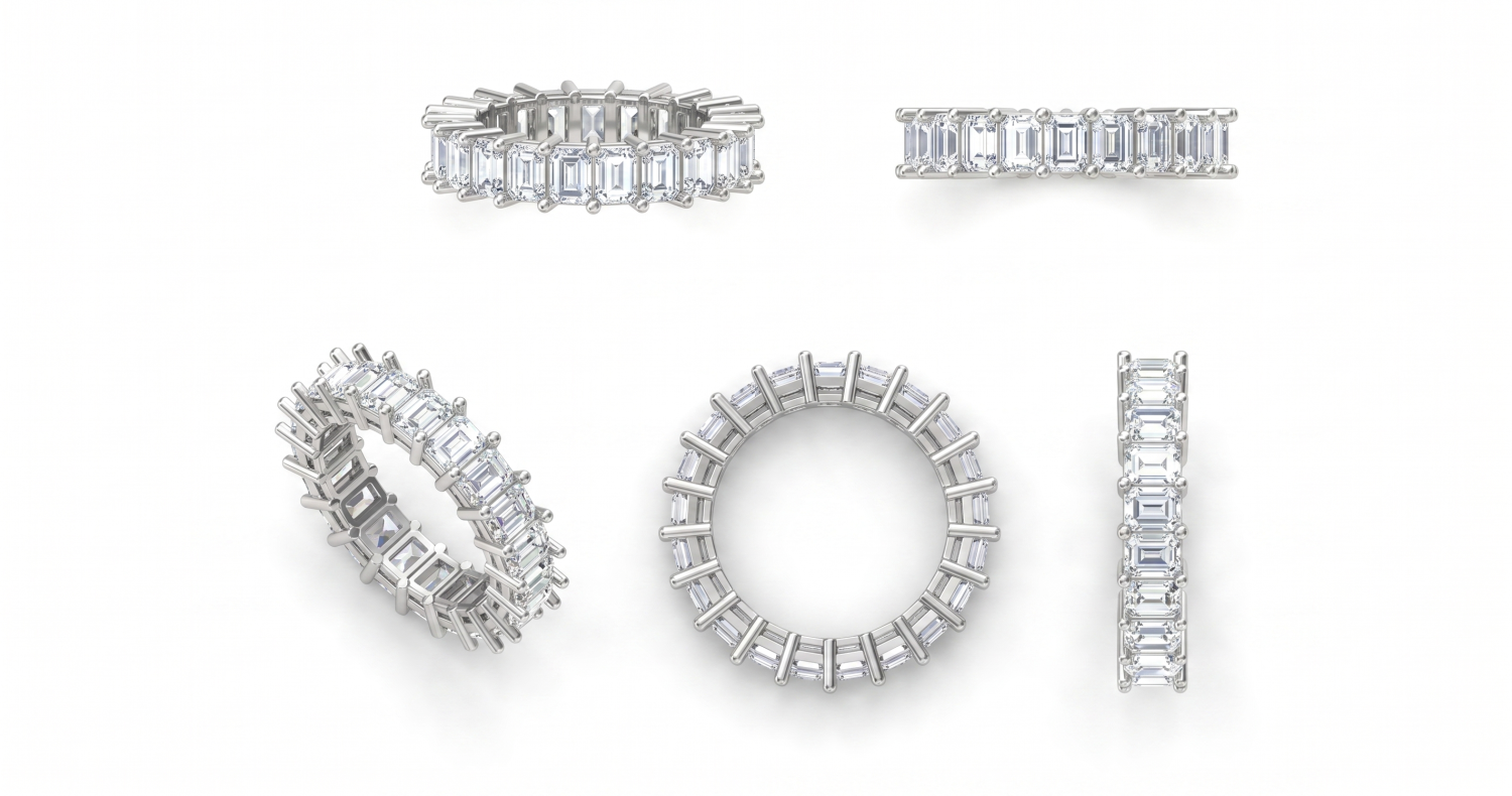 Eternity Ring / Emerald Cut Diamond / HK250275-R