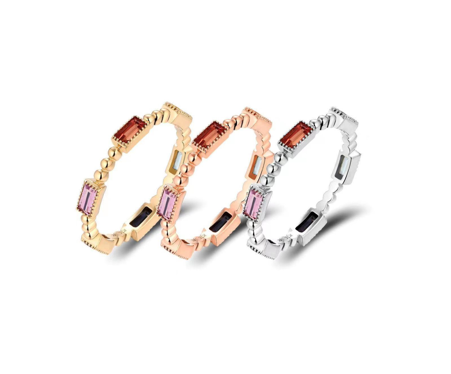 Multi Sapphire Beaded Ring / PK-50R/ ECR