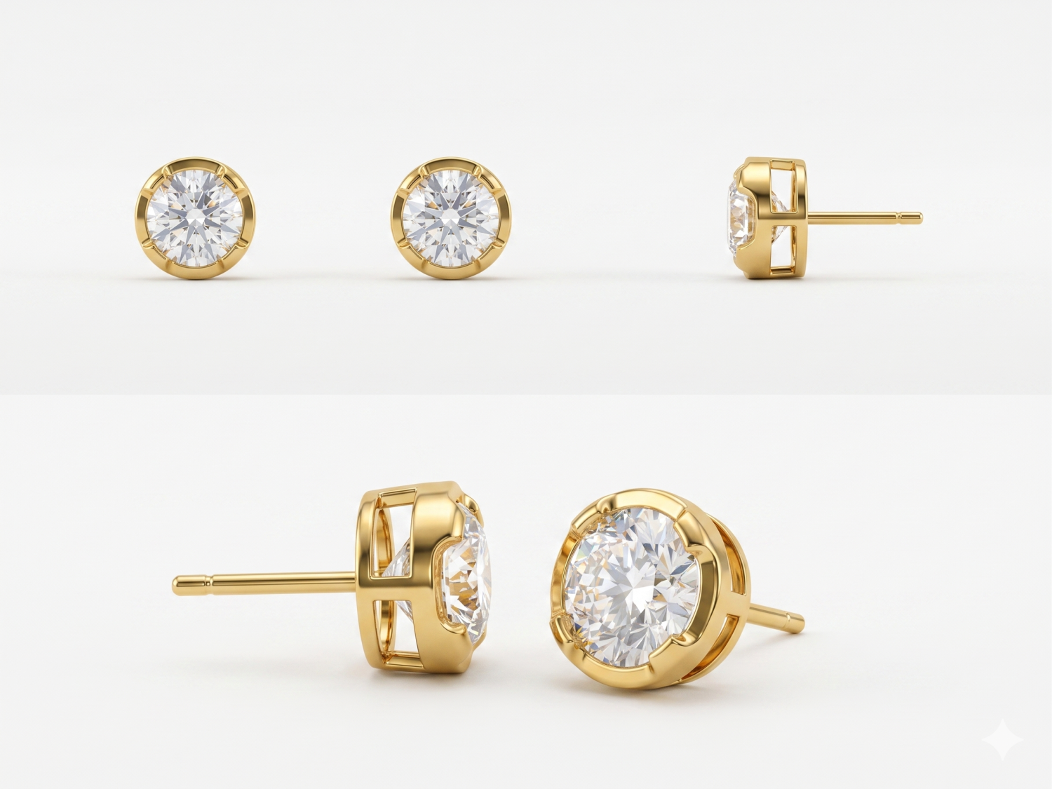 Round Stud Earrings / MDG-E-1248