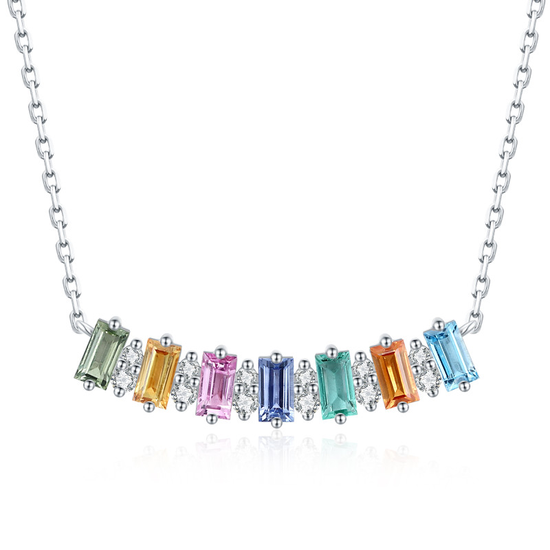 Multi Sapphire and Diamond Pendant / PK-13SN+2/CAE