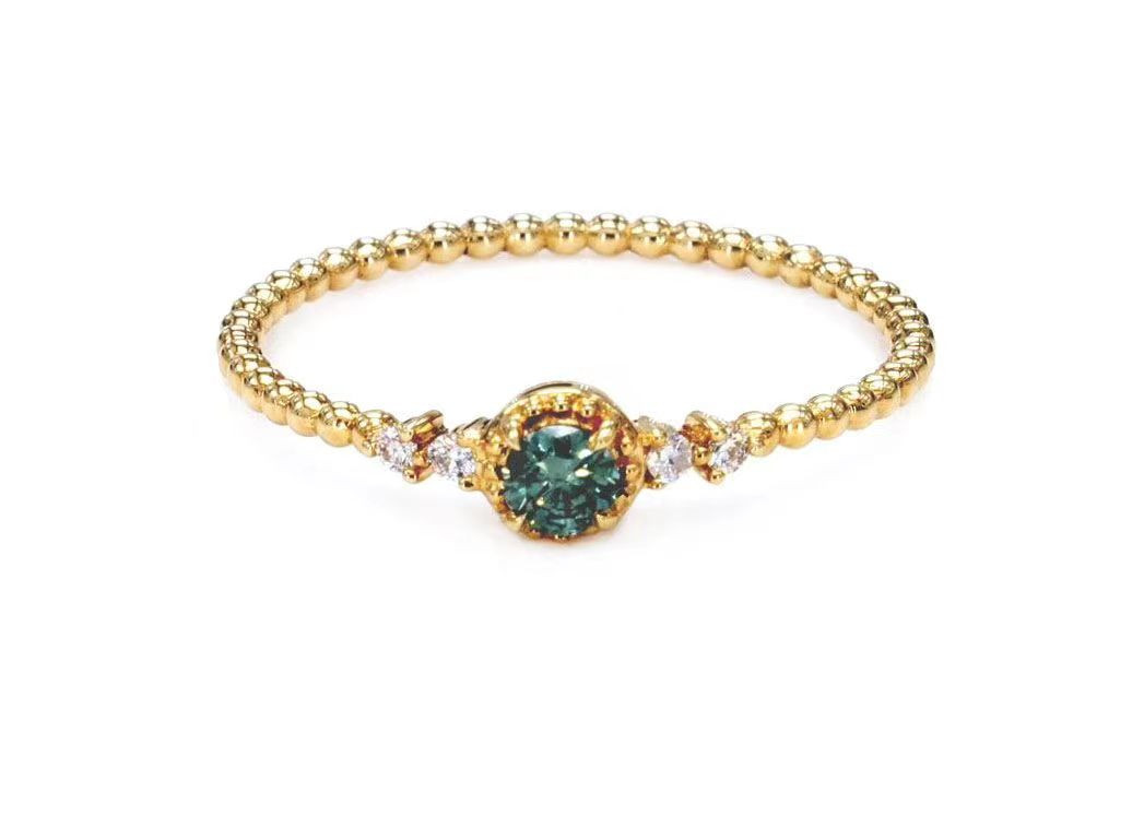 Blue and White Diamond Beaded Ring / PK-8R+3/EHR