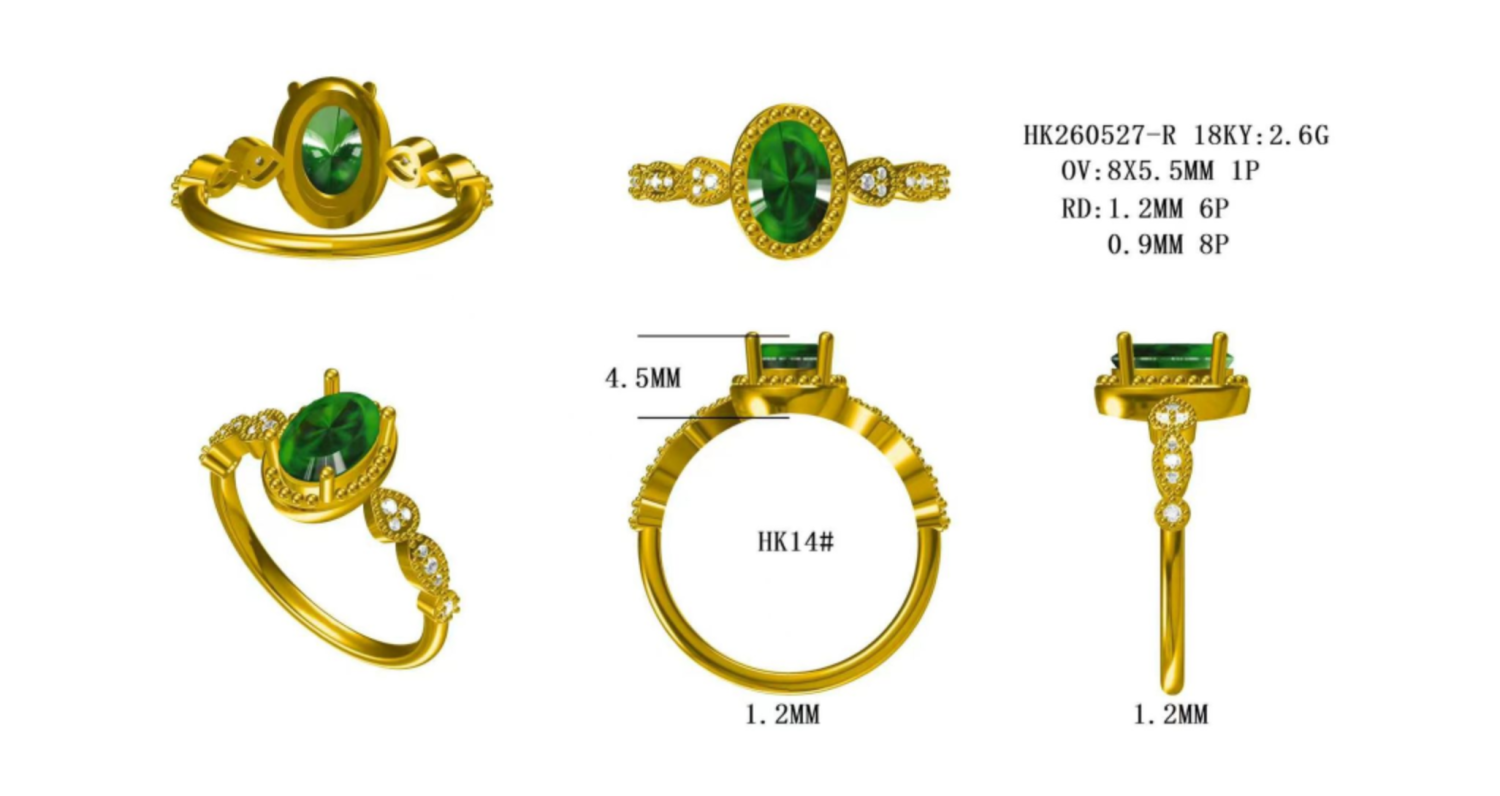 HK260527-R(PK-414R) / Emerald Ring
