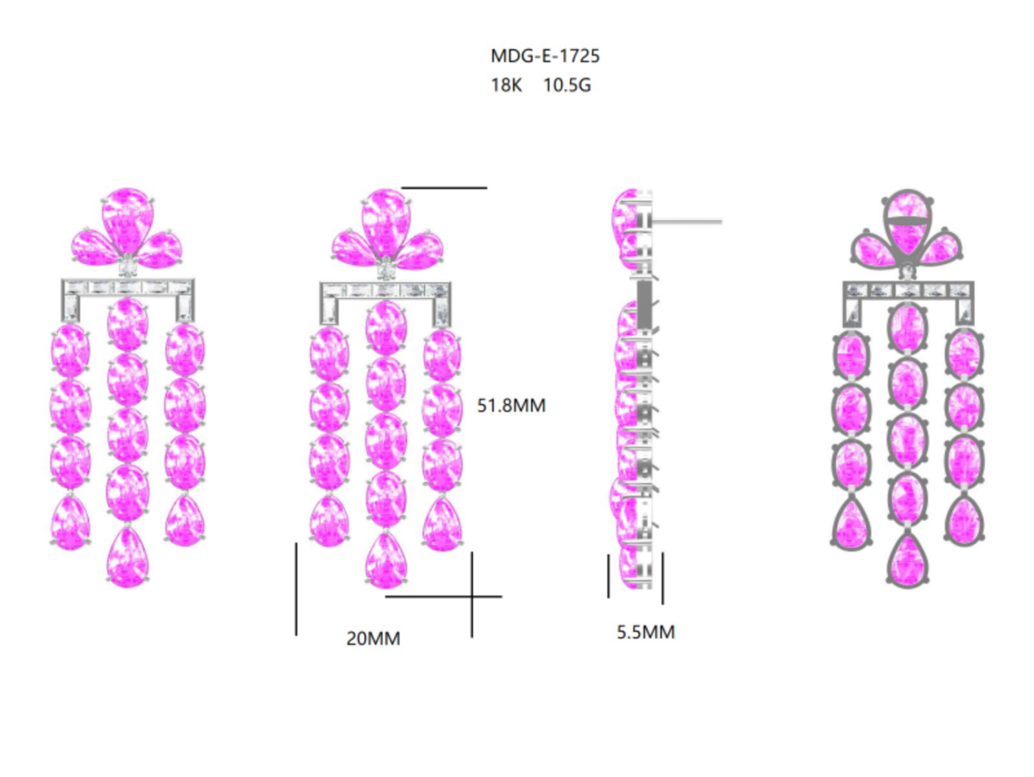 MDG-E-1725(PK-167E) / Gemstone Earrings