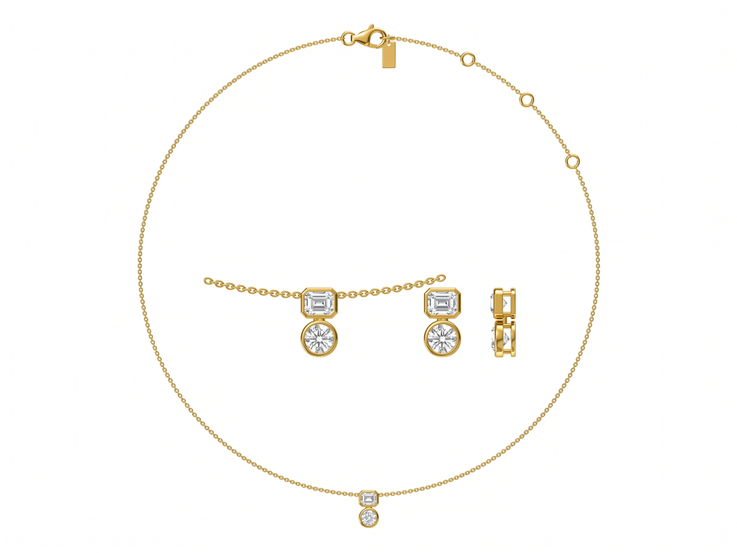 Multi Shape Diamond Pendant / MDG-N-1281