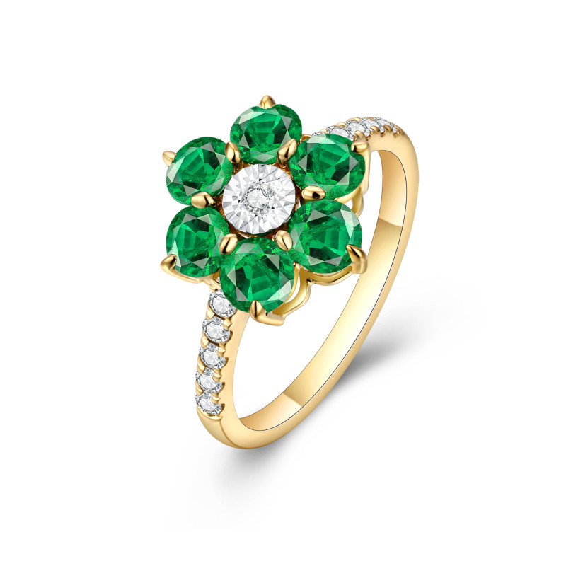 Emerald and Diamond Ring / PK-54SR+4/AMR