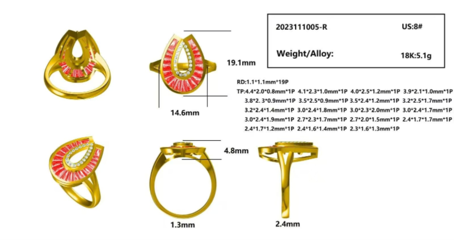 HK2023111005-R(PK-403R) / Ruby Ring with Diamond