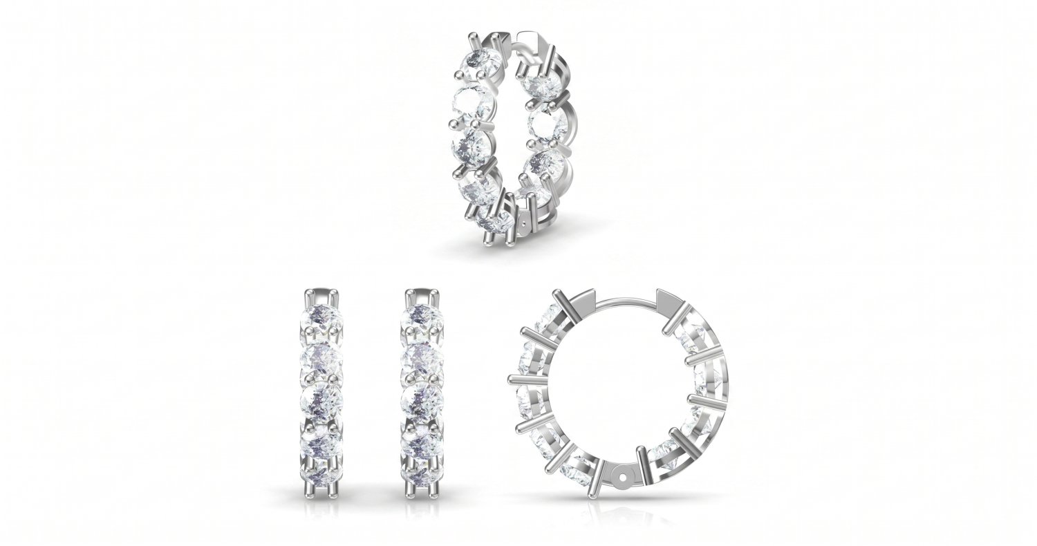 Earrings Huggie Round / HK2501137-E