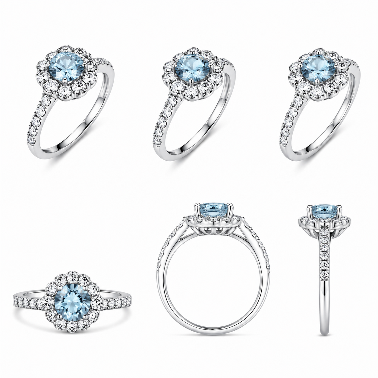 Aquamarine Diamond Ring / PK-175R+1/HSR