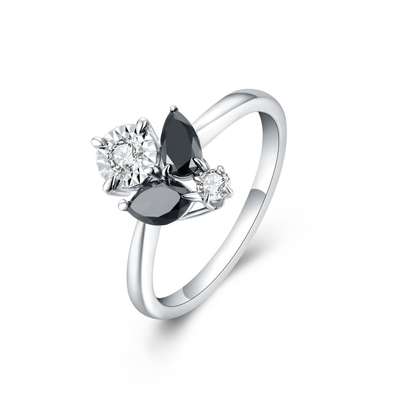Black & White Diamond Ring / PK-48SR/MHR