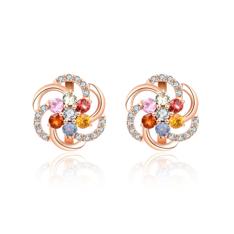 Colour Sapphire and Diamond Earrings / PK-59SE/AOR