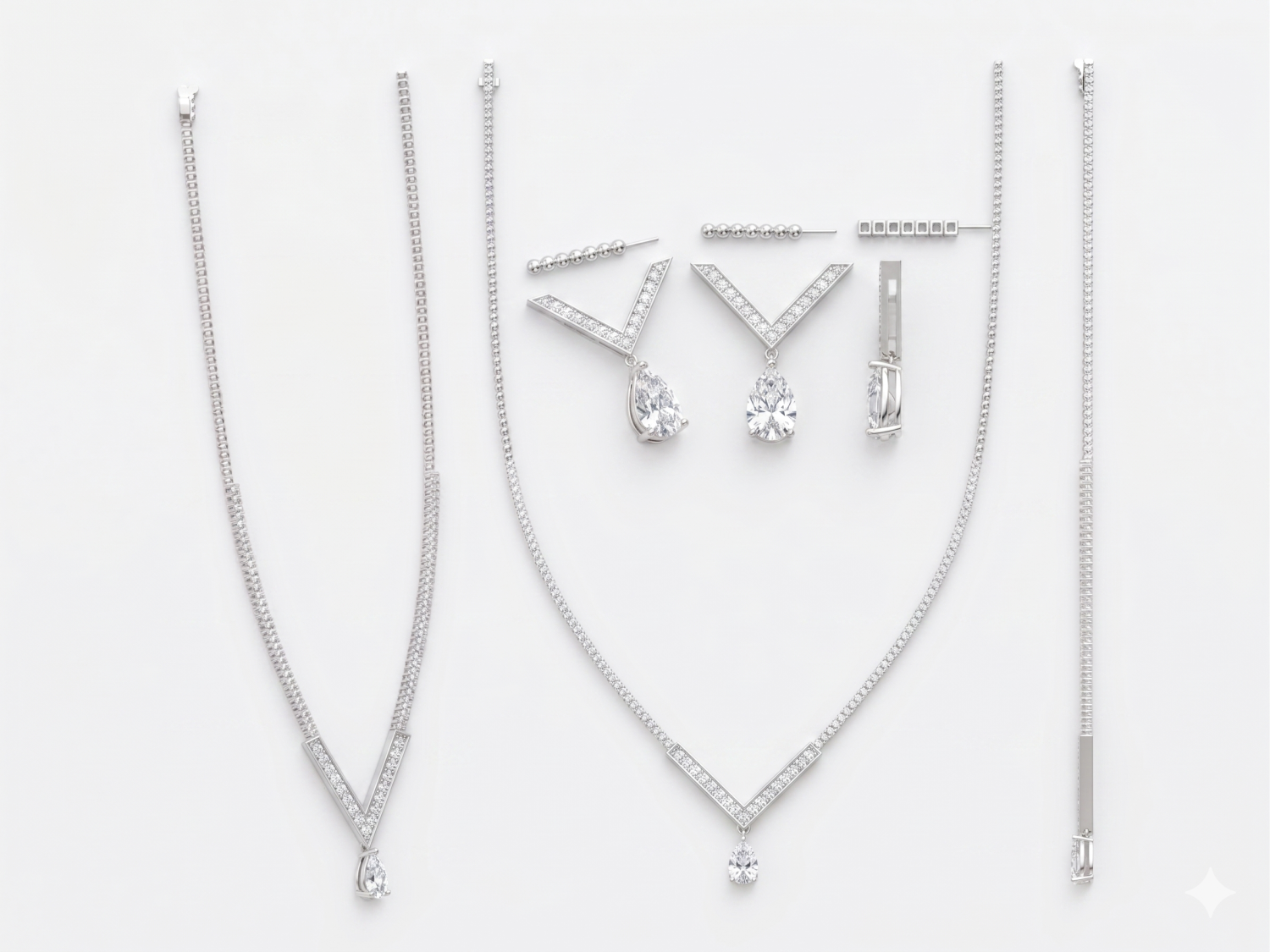 Statement Necklace with Pear Shape / HK2508010-N